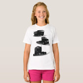 Rustieke Drie Zwarte Trucks  Truck Design T-shirt (Voorkant volledig)