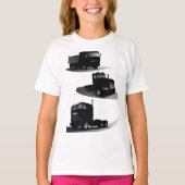 Rustieke Drie Zwarte Trucks  Truck Design T-shirt (Voorkant)