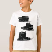 Rustieke Drie Zwarte Trucks  Truck Design T-shirt (Voorkant)