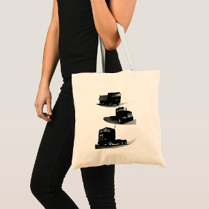 Rustieke Drie Zwarte Trucks Truck Design Tote Bag