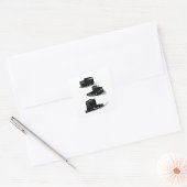 Rustieke Drie Zwarte Trucks  Truck Design Vierkante Sticker