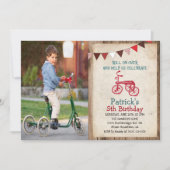 Rustieke  Driewieler Jongen Verjaardagsuitnodiging Kaart (Voorkant)