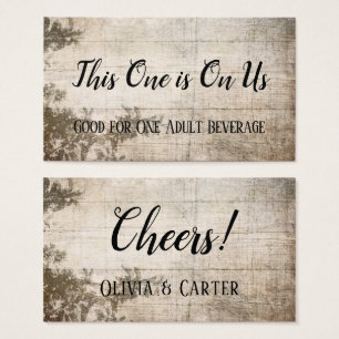 Rustieke Drink Tickets w / Wood & Leaves Visitekaartjes
