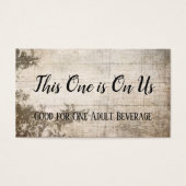 Rustieke  Drink Tickets w / Wood & Leaves Visitekaartjes (Voorkant)