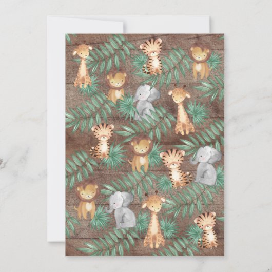 Rustieke Drive Door Oerwoud Dieren Meisjes Baby sh Kaart (Achterkant)