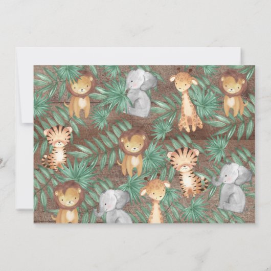 Rustieke Drive Door Oerwoud Dieren Meisjes Baby sh Kaart (Achterkant)