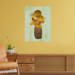 Rustieke Droge Bloemen in Vaas Waterverf Poster
