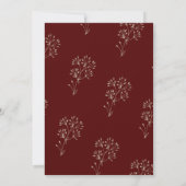 Rustieke Droge wilde bloemen Bourgondische bruilo Kaart (Achterkant)