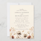 Rustieke Droge wilde bloemen Sage groen Bruiloft Kaart (Voorkant)