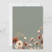 Rustieke Droge wilde bloemen Sage groen Bruiloft Kaart (Achterkant)