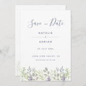 Rustieke dromerige land olijf rozemarijn save the date (Voorkant / Achterkant)