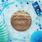 Rustieke Dromerige Lights & Hout Rustieke bruiloft Papieren Bordje (Feest)