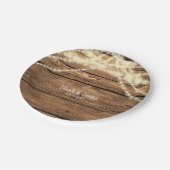 Rustieke Dromerige Lights & Hout Rustieke bruiloft Papieren Bordje (Gekanteld)