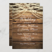 Rustieke Dromerige Romantische Lichten Huwelijksui Kaart (Voorkant / Achterkant)