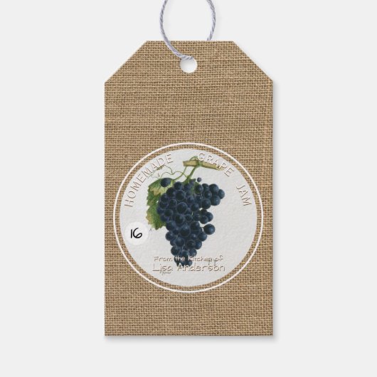 rustieke druivenjam relatiegeschenk label cadeaulabel (Voorkant)