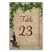 Rustieke druivenstokken wijn bruiloft receptie kaart (Achterkant)