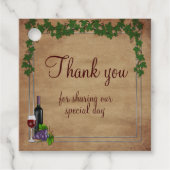 Rustieke druivenwijnstokken Bourgondische wijn bru Bedankjes Labels (Voorkant)