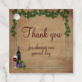 Rustieke druivenwijnstokken Bourgondische wijn bru Bedankjes Labels