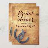 Rustieke dubbele Hoefijzers bruids doucheuitnodigi Kaart (Voorkant / Achterkant)