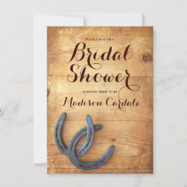 Rustieke dubbele Hoefijzers bruids doucheuitnodigi Kaart