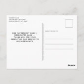 Rustieke dunne rode lijn brandweerman dank u briefkaart (Achterkant)