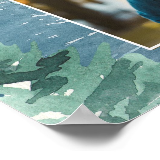 Rustieke Dusky Blue Mountains trouwdag Poster (Hoek)