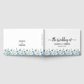 Rustieke Dusty Blue Boho Chic Wildflowers Wedding Gastenboek (Volledig)