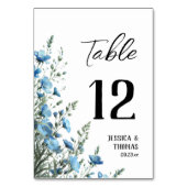 Rustieke Dusty Blue Boho Chic Wildflowers Wedding Kaart (Voorkant)