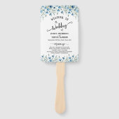 Rustieke Dusty Blue Boho Wildflowers Wedding Progr Handwaaier (Voorkant)