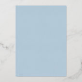 Rustieke Dusty Blue Botanical Elegant Wedding Folie Uitnodiging (Achterkant)