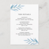 Rustieke Dusty Blue Botanical Elegant Wedding Informatiekaartje (Voorkant)