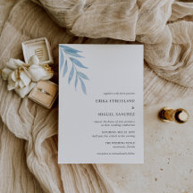 Rustieke Dusty Blue Botanical Elegant Wedding