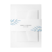 Rustieke Dusty Blue Botanical Elegant Wedding Uitnodigingen Wikkel (Voorkant Voorbeeld)