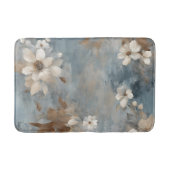 Rustieke Dusty Blue Brown Cream Boerderij Bloemen Badmat (Voorkant)