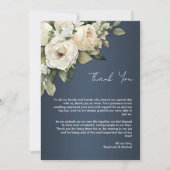 Rustieke Dusty Blue en Boho Rozen bruiloft Dank u Bedankkaart (Voorkant)