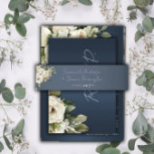 Rustieke Dusty Blue en Boho Rozen Bruiloft Uitnodigingen Wikkel