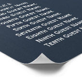 Rustieke Dusty Blue en White Roses Zitkaart Poster (Hoek)