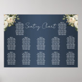 Rustieke Dusty Blue en White Roses Zitkaart Poster (Voorkant)