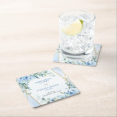 Rustieke Dusty Blue Floral eucalyptus gouden onder Kartonnen Onderzetters (Insitu)