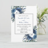 Rustieke Dusty Blue Floral Eucalyptus Waterverf Kaart (Staand voorkant)