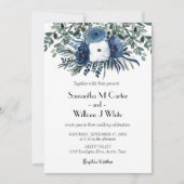 Rustieke Dusty Blue Floral Eucalyptus Waterverf Kaart (Voorkant)