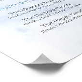 Rustieke Dusty Blue Floral gouden drinken Poster (Hoek)