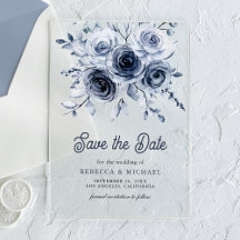 Rustieke Dusty Blue Floral Wedding Save the Date