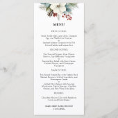 Rustieke Dusty Blue Floral Winter Wedding Menu (Voorkant)