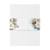 Rustieke Dusty Blue Floral Winter Wedding Uitnodigingen Wikkel (Achterkant Voorbeeld)