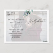 Rustieke Dusty Blue Foliage Save the Date Briefkaart (Achterkant)