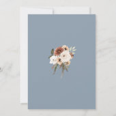 Rustieke Dusty Blue Peach Floral Wedding Dank u Bedankkaart (Achterkant)