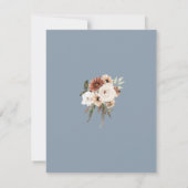 Rustieke Dusty Blue Peach Floral Wedding Dank u Bedankkaart (Achterkant)