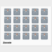 Rustieke Dusty Blue Wedding Bedankt Sticker (Vel)