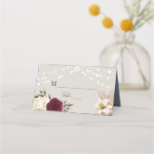 Rustieke Dusty Blue Wedding Place Card Plaatskaartje (Voorkant)